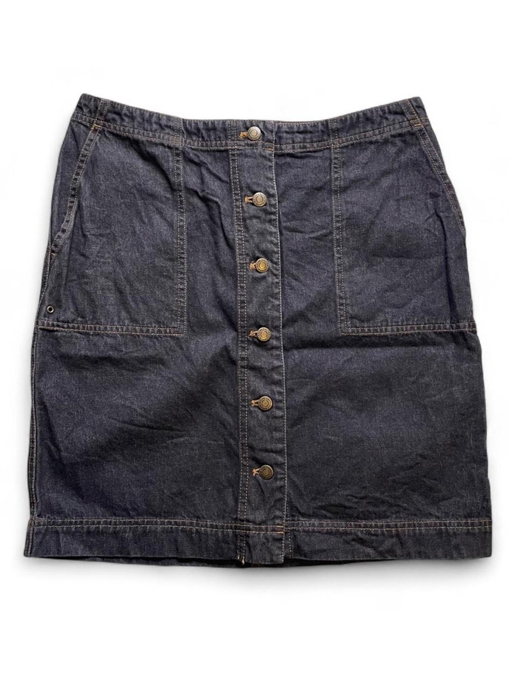 Vintage Lauren Jeans Co. by Ralph Lauren  Button Front Denim Skirt in Black